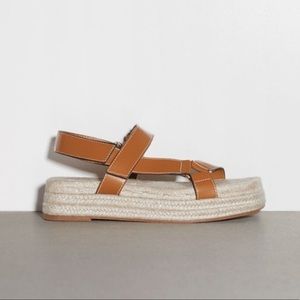 Zara topstitch jute platform